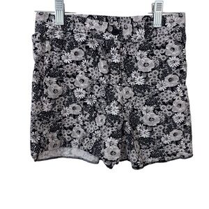 Janie and Jack kids girls Floral Black gray and White cotton Shorts size 10